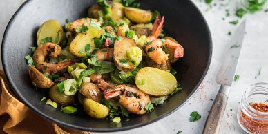 Crevettes poêlées au piment basque